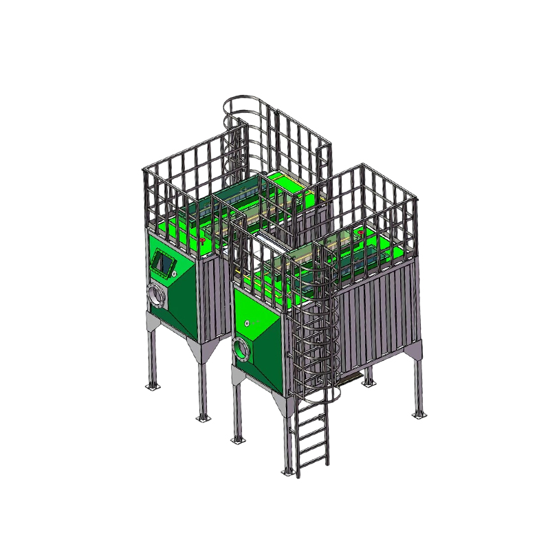 Adsorpční box s aktivním uhlím z uhlíkové oceli s horním a spodním plněním