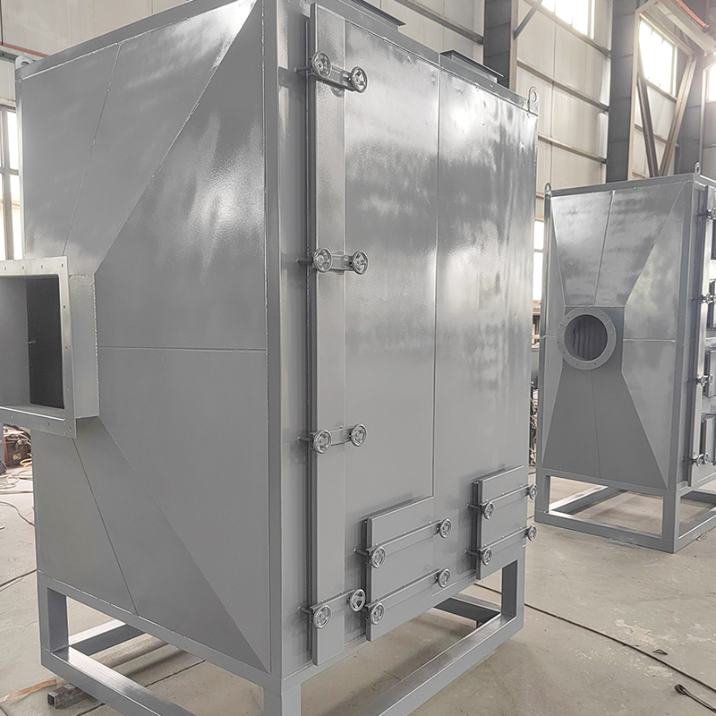 Adsorpční box s aktivním uhlím z uhlíkové oceli s horním a spodním plněním